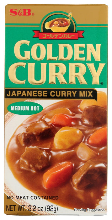 S & B: Golden Curry Mix Medium Hot, 3.2 oz