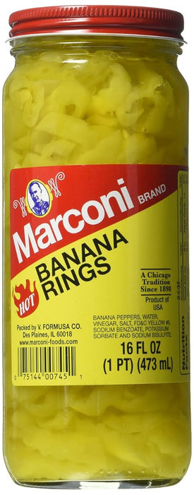 MARCONI: Pepper Banana Hot Rings, 16 oz