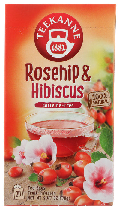 TEEKANNE: Rosehip and Hibiscus Herbal Tea, 20 bg