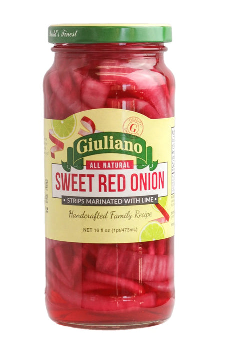 GIULIANO: Onion Strips Sweet Red, 16 oz
