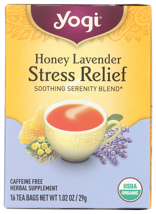 YOGI TEAS: Honey Lavender Caffeine Free Stress Relief Tea, 16 Tea Bags