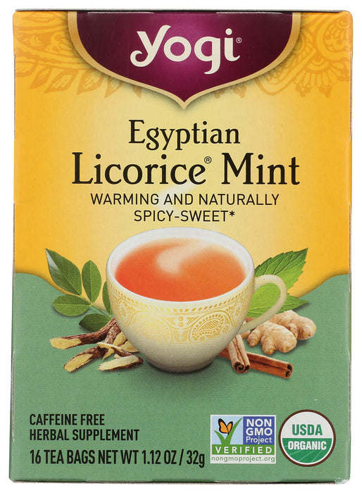 YOGI TEAS: Tea Egyptian Licorice Mint Caffeine Free, 16 bg