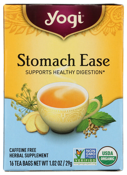 YOGI TEA: Organic Stomach Ease Caffeine Free, 16 Tea Bags