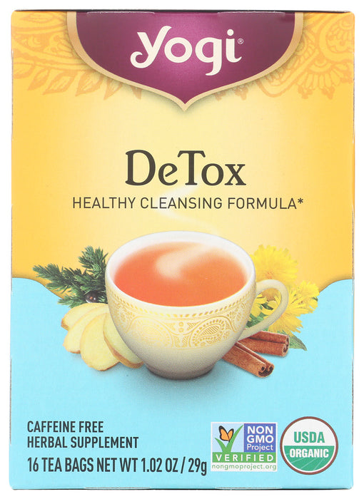 YOGI TEA: DeTox with Organic Dandelion Caffeine Free, 16 Tea Bags