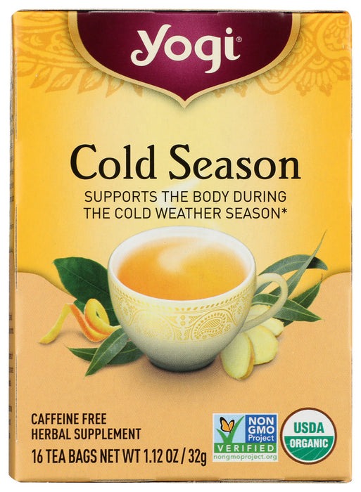 YOGI TEAS: Organic Cold Season Caffeine Free, 16 Tea Bags