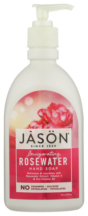 JASON: Hand Soap Invigorating Rosewater, 16 oz
