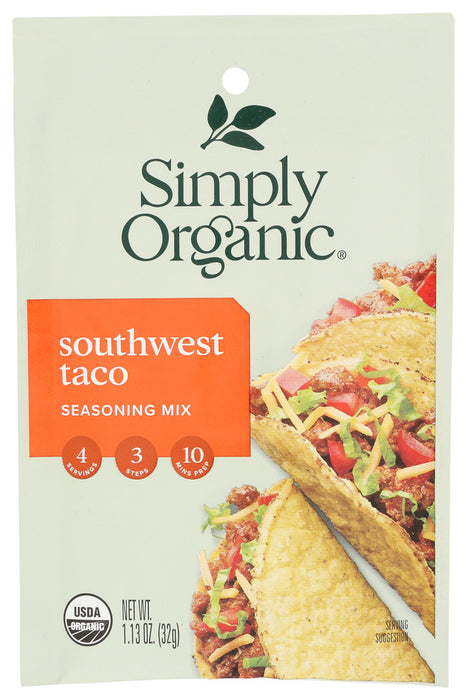 SIMPLY ORGANIC: Southwest Taco Seasoning, 1.13 Oz