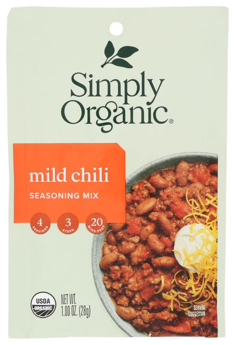 SIMPLY ORGANIC: Mild Chili Seasoning Mix, 1 oz