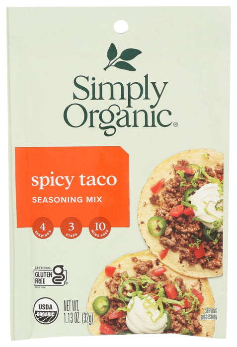 SIMPLY ORGANIC: Spicy Taco Seasoning Mix, 1.13 oz