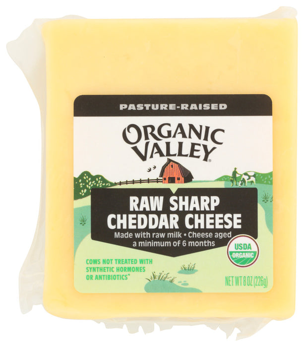 ORGANIC VALLEY: Raw Sharp Cheddar Cheese, 8 oz