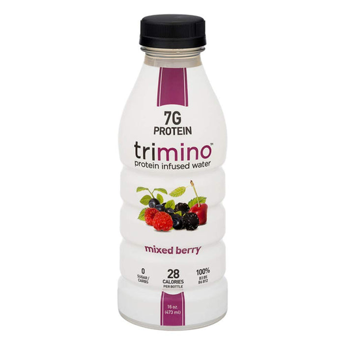 TRIMINO: Water Protein Mxd Berry, 16 oz