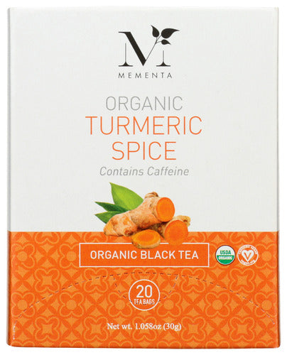 MEMENTA: Tea Tumeric Spice Org, 20 BG
