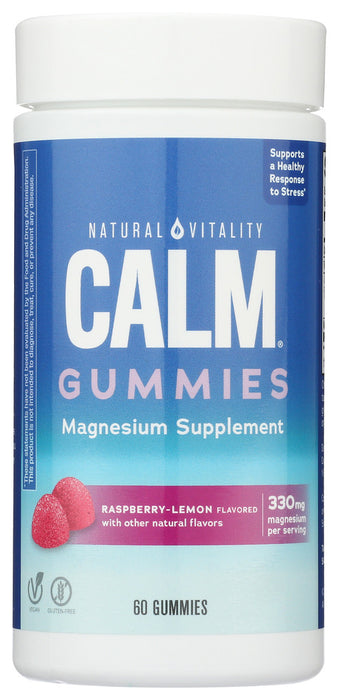 NATURAL VITALITY: Calm Gummy Raspbry Lmn, 60 PC