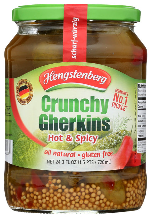 HENGSTENBERG: Gherkins Hot And Spicy, 24.3 oz