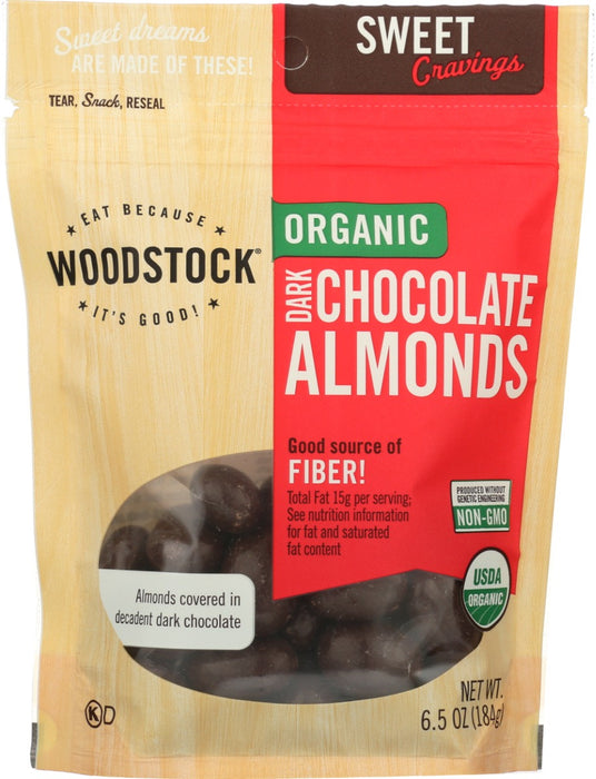 WOODSTOCK: Organic Dark Chocolate Almond, 6.5 oz