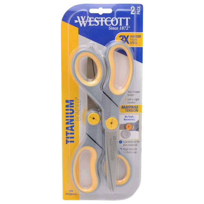 Westcott 8" Straight Soft Handle Titanium-Bonded Glide Scissors