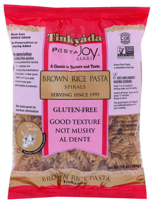 TINKYADA PASTA: Brown Rice Pasta Spirals With Rice Bran, 16 oz