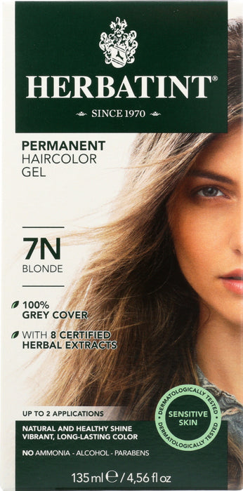 HERBATINT: Permanent Herbal Haircolor Gel 7N Blonde, 4.56 fo