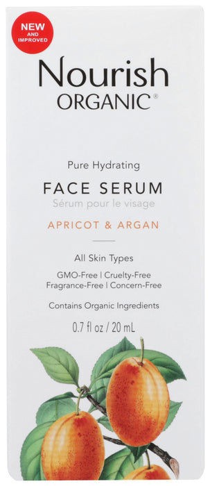 NOURISH ORGANIC: Pure Hydrating Face Serum Apricot And Argan, 0.7 oz