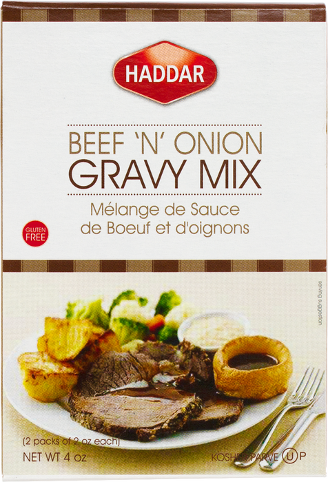 HADDAR: Mix Gravy Beef&Onion, 4 oz