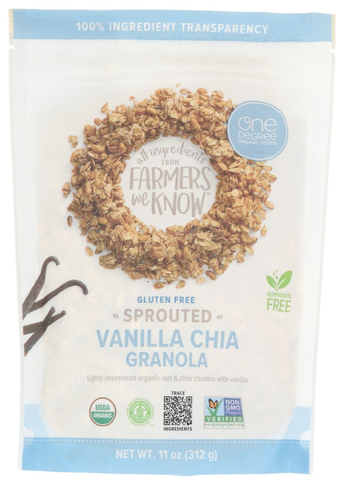 ONE DEGREE: Sprouted Oat Granola Vanilla Chia, 11 oz