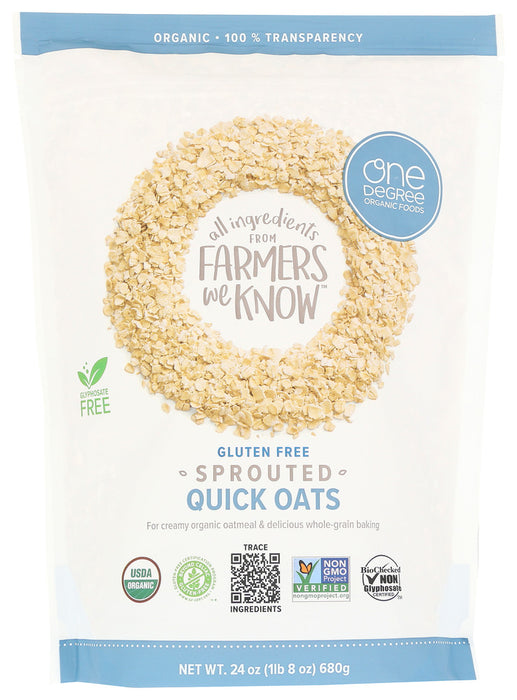 ONE DEGREE: Sprouted Quick Oats, 24 oz
