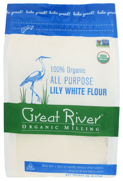 GREAT RIVER ORGANIC MILLING: Organic All Purpose Lily White Flour, 5 lb