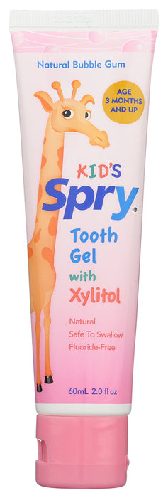 SPRY: Kid's Tooth Gel with Xylitol Natural Bubble Gum, 2 oz