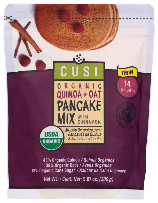 CUSI WORLD: Quinoa Oat Pancake Mix Cinnamon, 9.87 oz