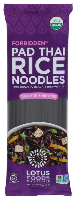 LOTUS FOODS: Pad Thai Rice Noodles Organic Forbidden, 8 oz