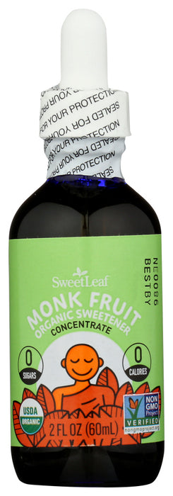 SWEETLEAF STEVIA: Monk Fruit Organic Sweetener Unflavored, 2 oz
