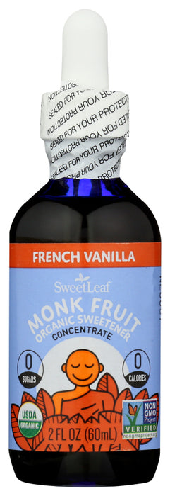 SWEETLEAF STEVIA: Monk Fruit Organic Sweetener French Vanilla, 2 oz