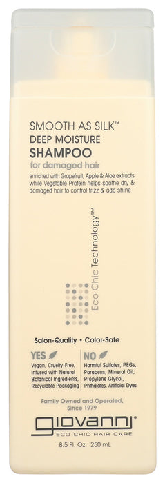 GIOVANNI COSMETICS: Smooth As Silk Deep Moisture Organic Shampoo, 8.5 oz