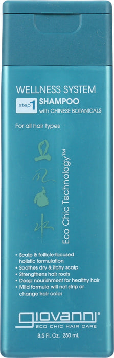 GIOVANNI COSMETICS: Wellness Shampoo Chinese Botanicals Step 1, 8.5 oz