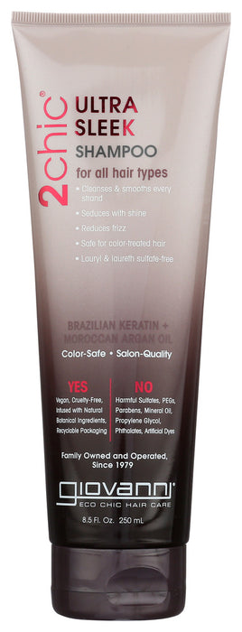 GIOVANNI COSMETICS: Ultra-Sleek Shampoo Brazilian Keratin & Argan Oil, 8.5 oz