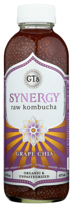 GT'S ENLIGHTENED: Grape Chia Kombucha, 16 oz