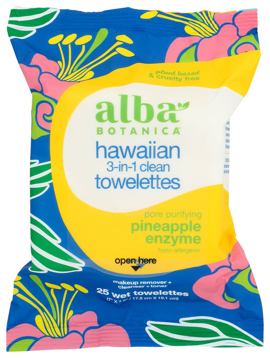 ALBA BOTANICA: Hawaiian 3 in 1 Towelettes, 7.2 oz