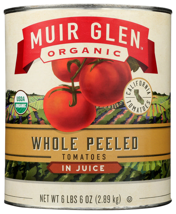 MUIR GLEN: Tomatoes Whole Peeled, 102 oz