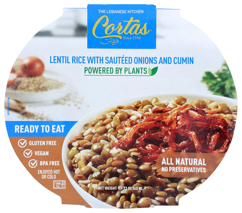 CORTAS: Lentil Rice With Onions & Cumin Ready To Eat Meal, 12 oz
