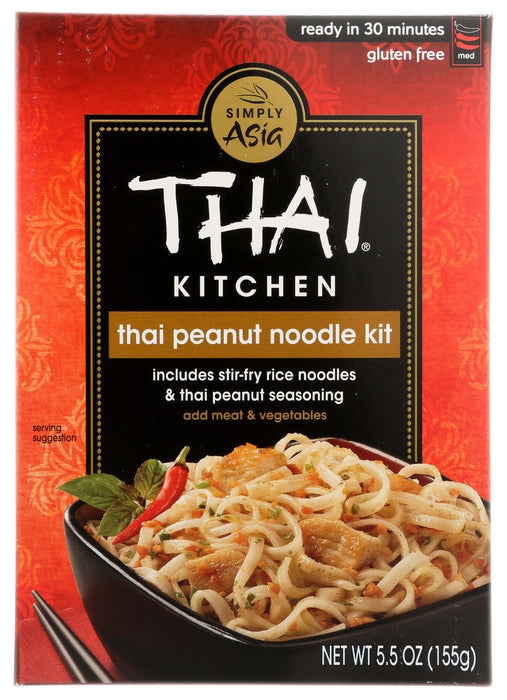 THAI KITCHEN: Thai Peanut Noodle Kit Stir Fry Rice Noodles & Thai Peanut Seasoning, 5.5 oz