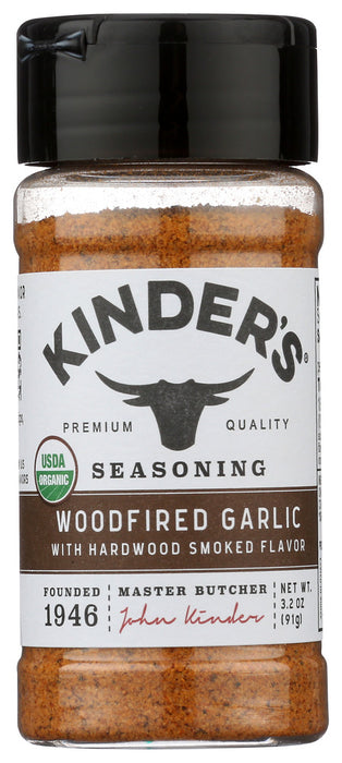 KINDERS: Ssng Garlic Woodfire Org, 3.5 OZ