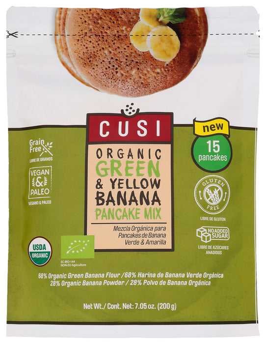 CUSI WORLD: Green Yellow Banana Pancake Mix, 7.05 oz