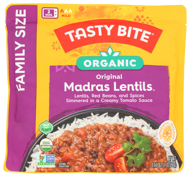 TASTY BITE: Lentils Madras Family Size, 17.7 oz