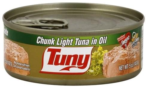 TUNY: Tuna Light Chunk Oil, 5 oz