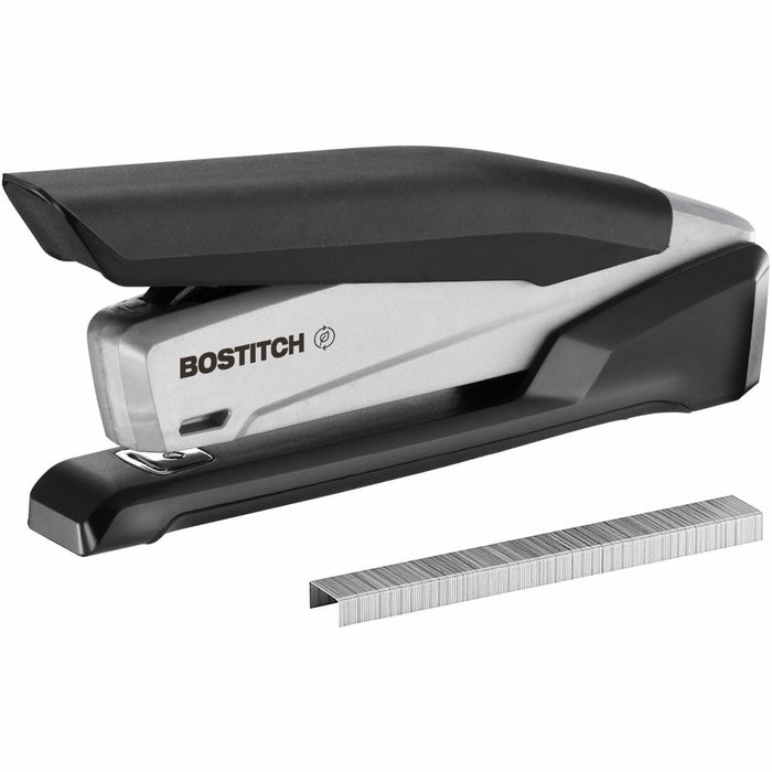 Bostitch InPower One-Finger Eco-Friendly Desktop Stapler, 25-Sheet Capacity, Black/Gray