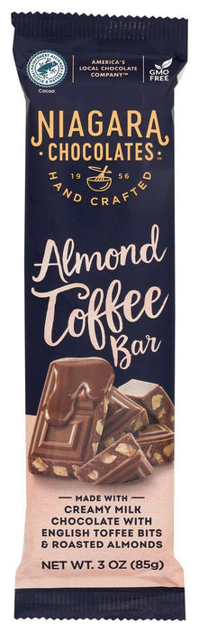 NIAGARA: Milk Chocolate Almond Toffee Bar, 3 oz