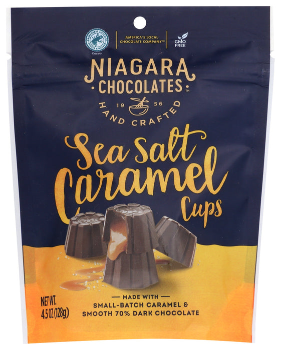 NIAGARA: 70% Dark Sea Salt Caramel Cups, 4.5 oz