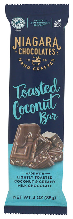 NIAGARA: Milk Chocolate Toasted Coconut Bar, 3 oz