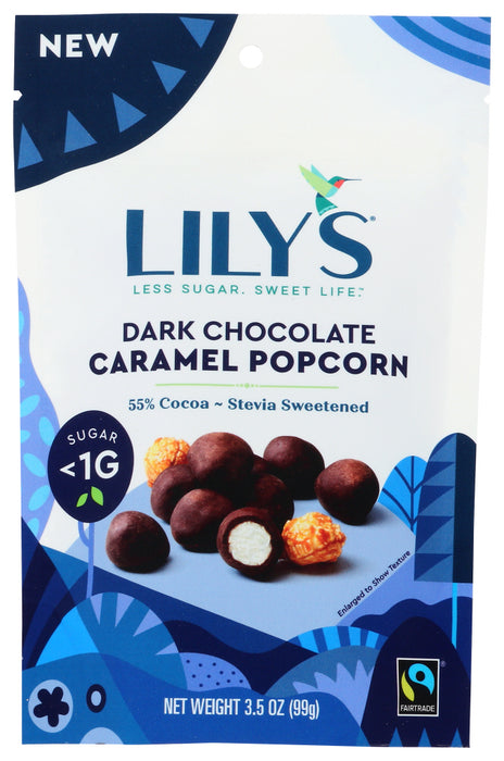 LILYS SWEETS: Popcorn Dark Chocolate Caramel, 3.5 OZ