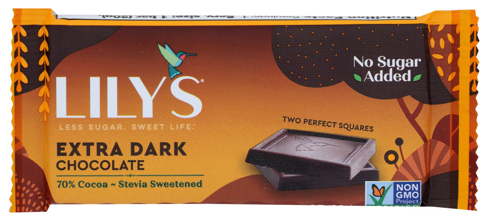 LILYS SWEETS: Extra Dark Chocolate Bar, 0.7 OZ